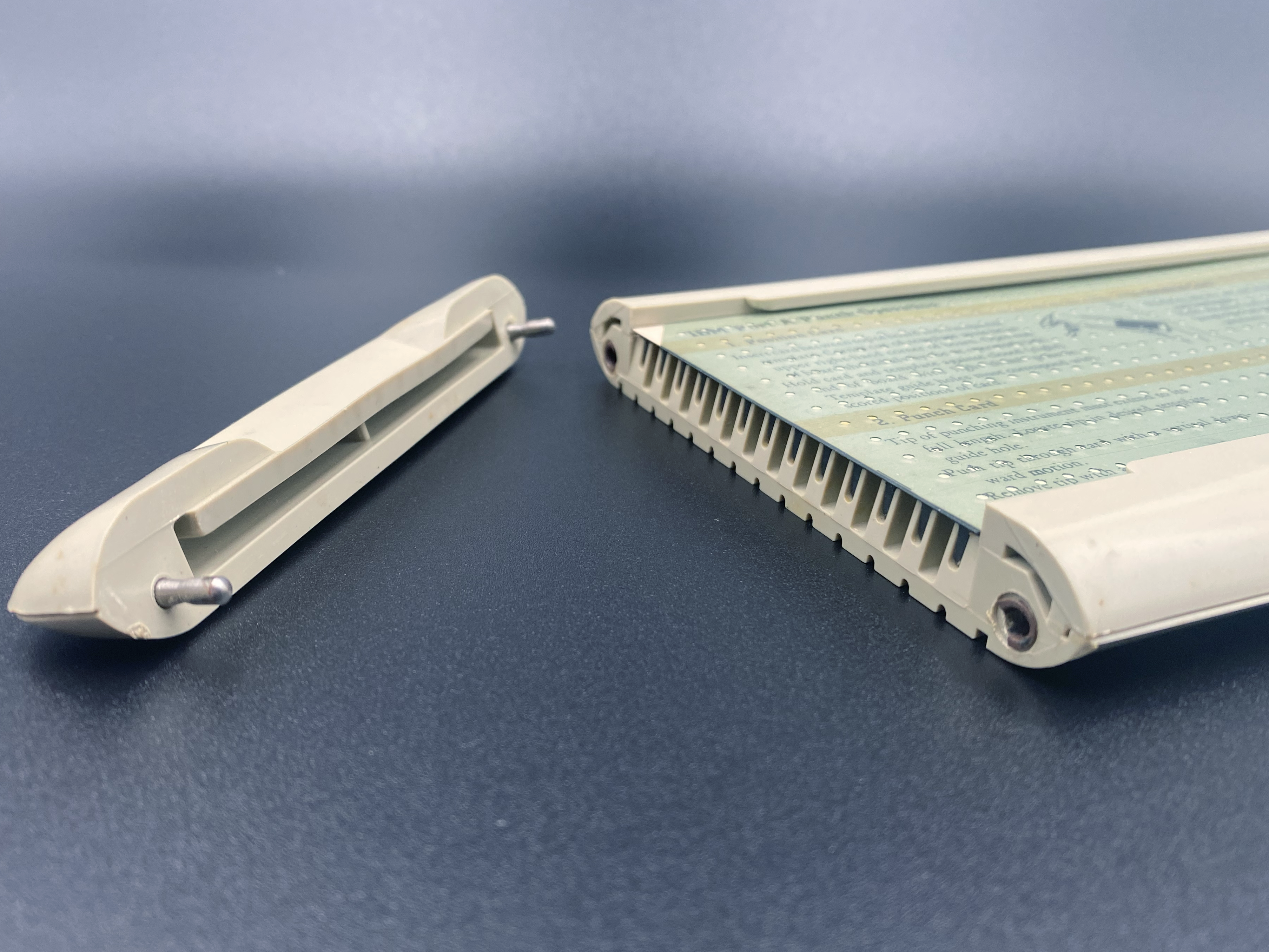 Detail of the Port-a-Punch showing the end removed.