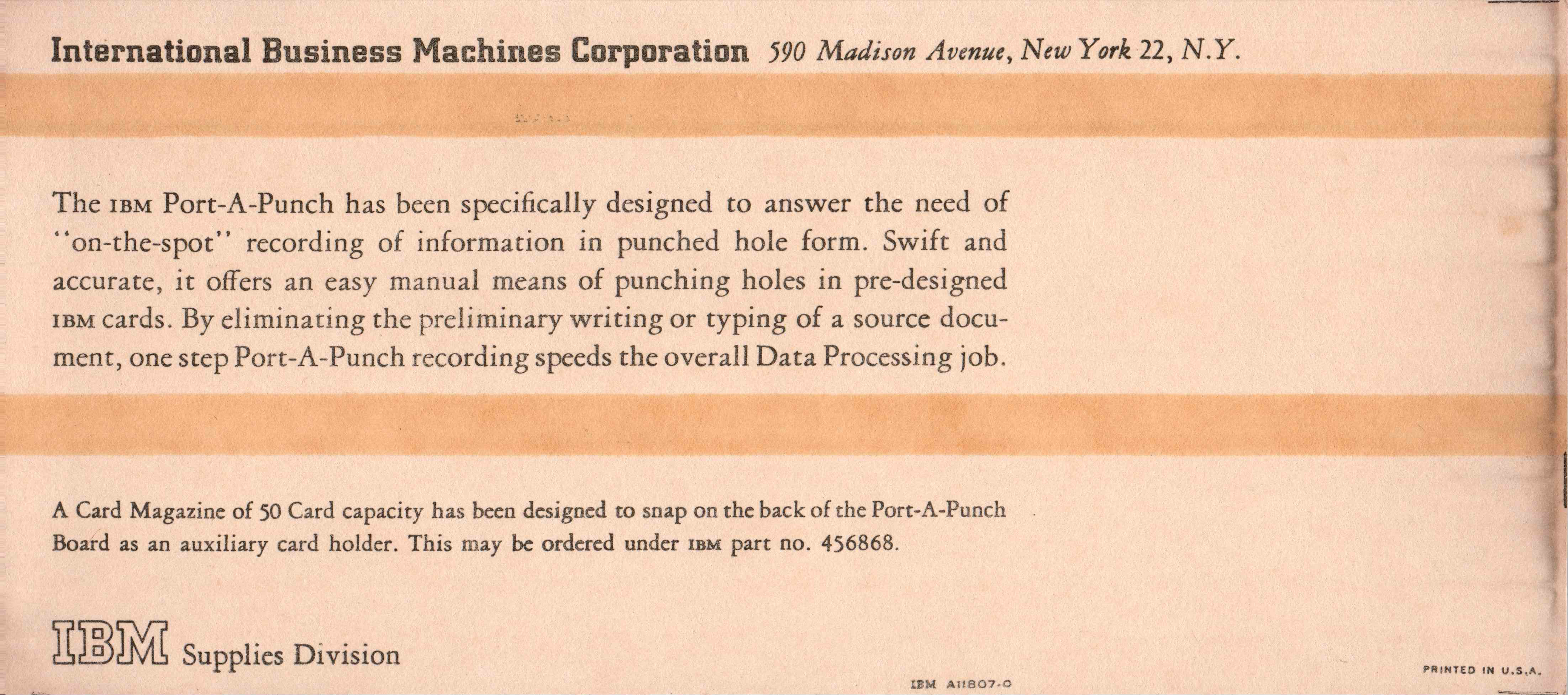 The back of the included instruction card.