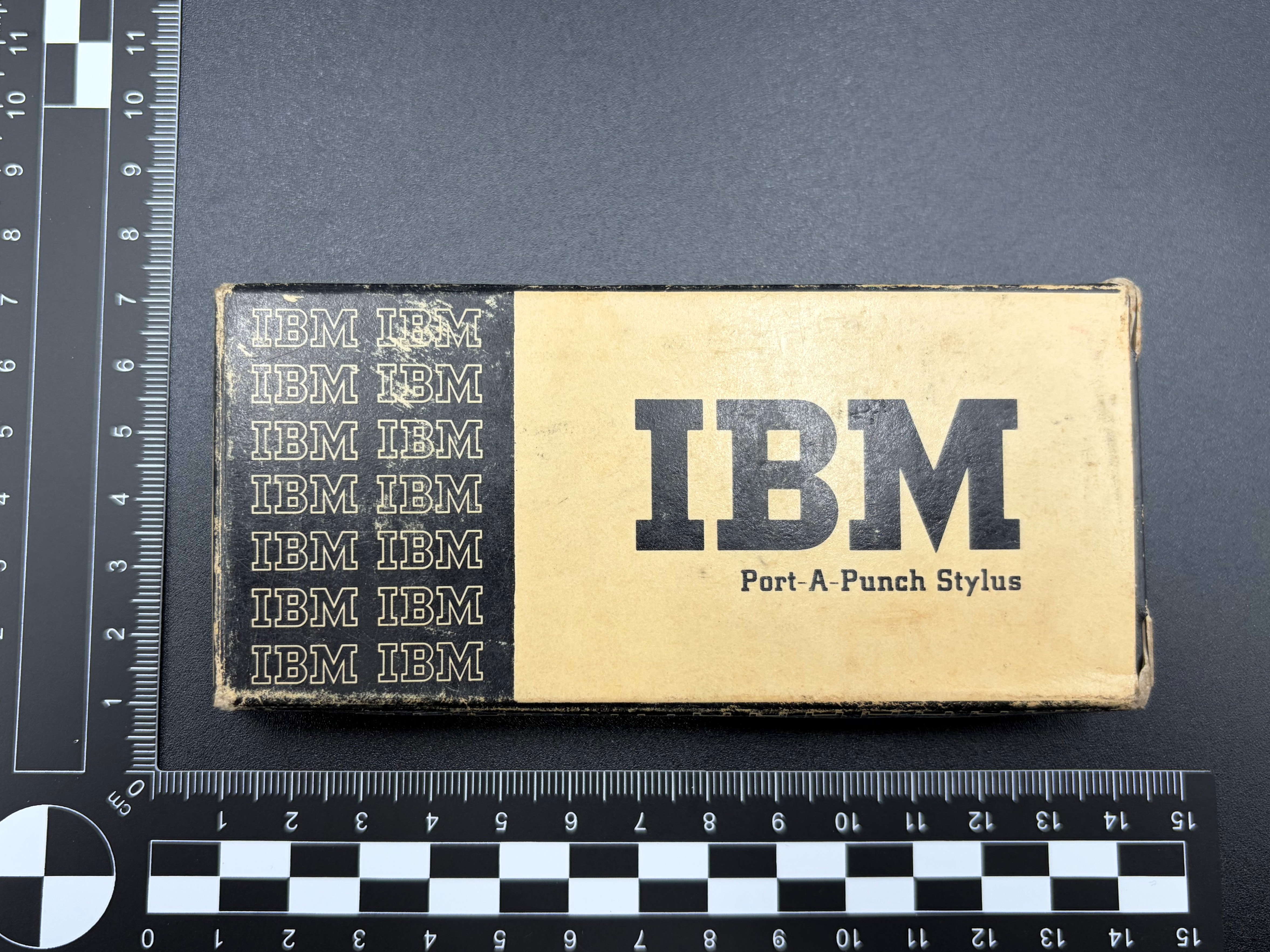 Rear of the IBM Port-a-Punch Stylus box.