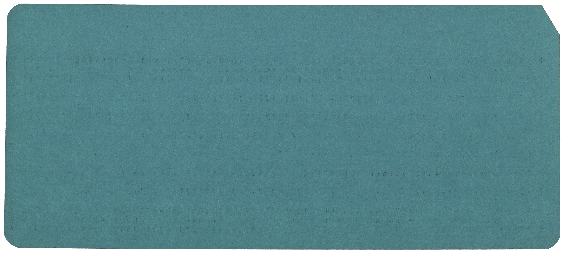 Back of unpunched card
