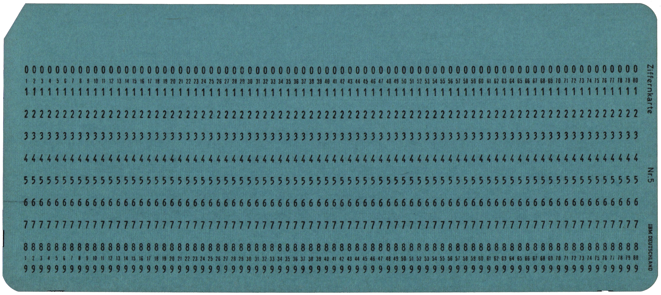 Front of unpunched card
