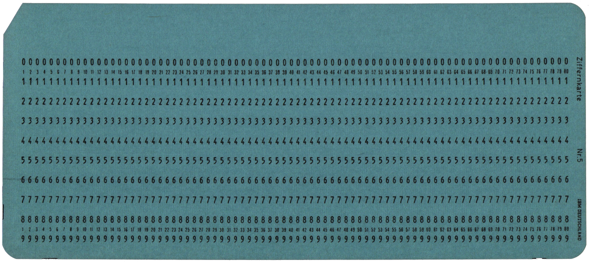 IBM Ziffernkarte Nr. 5 - Blue