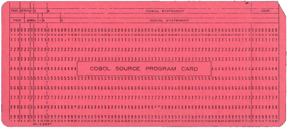 COBOL Source Program Card - Pink