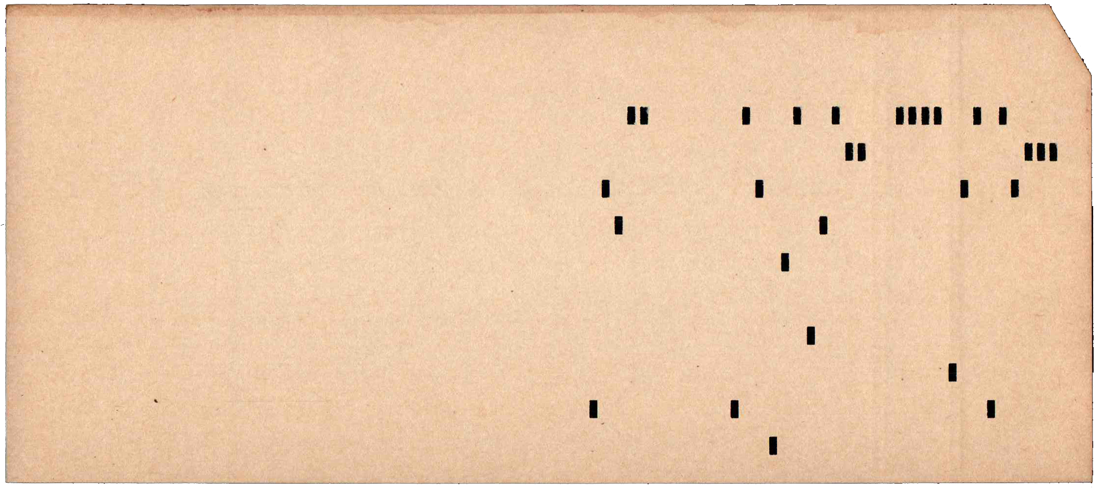 Back of unpunched card