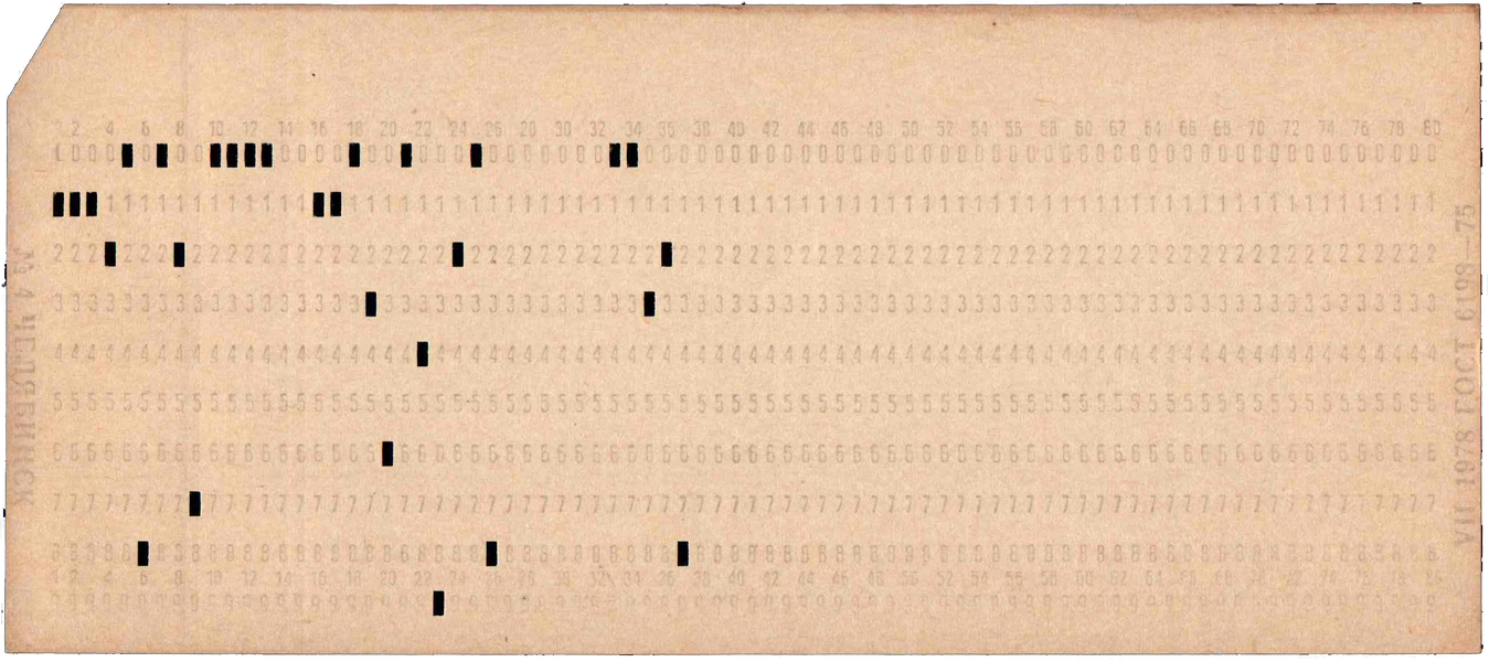 Front of unpunched card