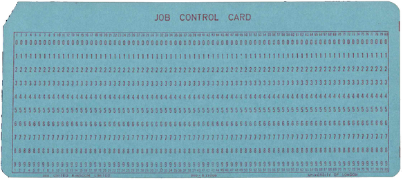 University of London - Job Control Card - Blue