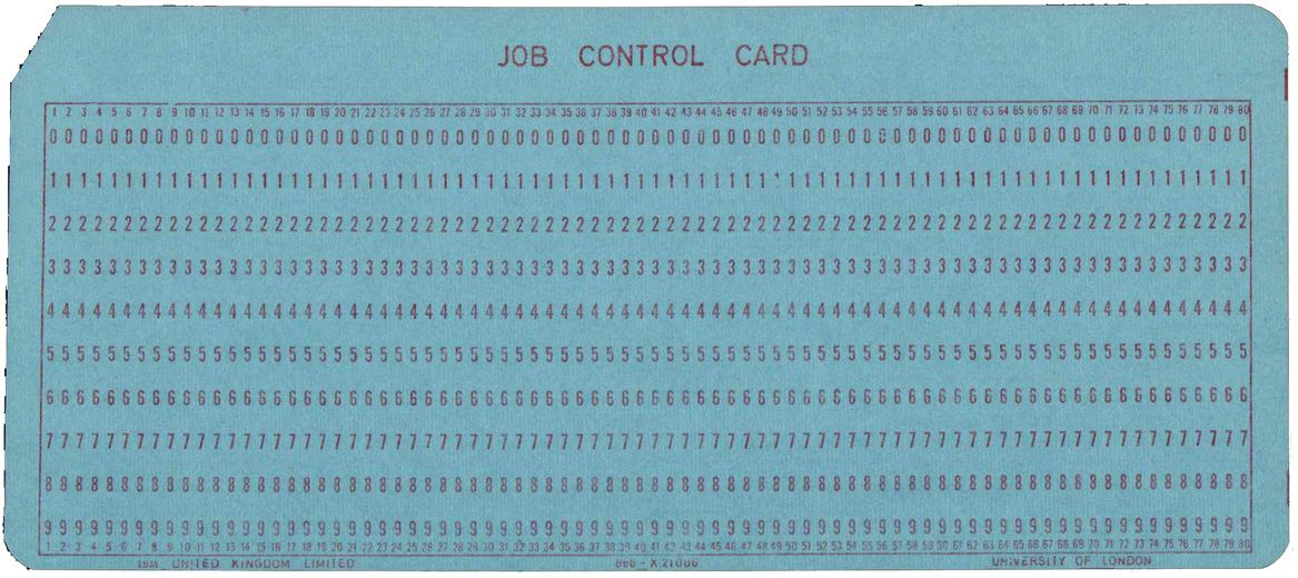 University of London - Job Control Card - Blue