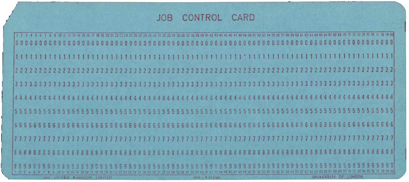 Front of unpunched card