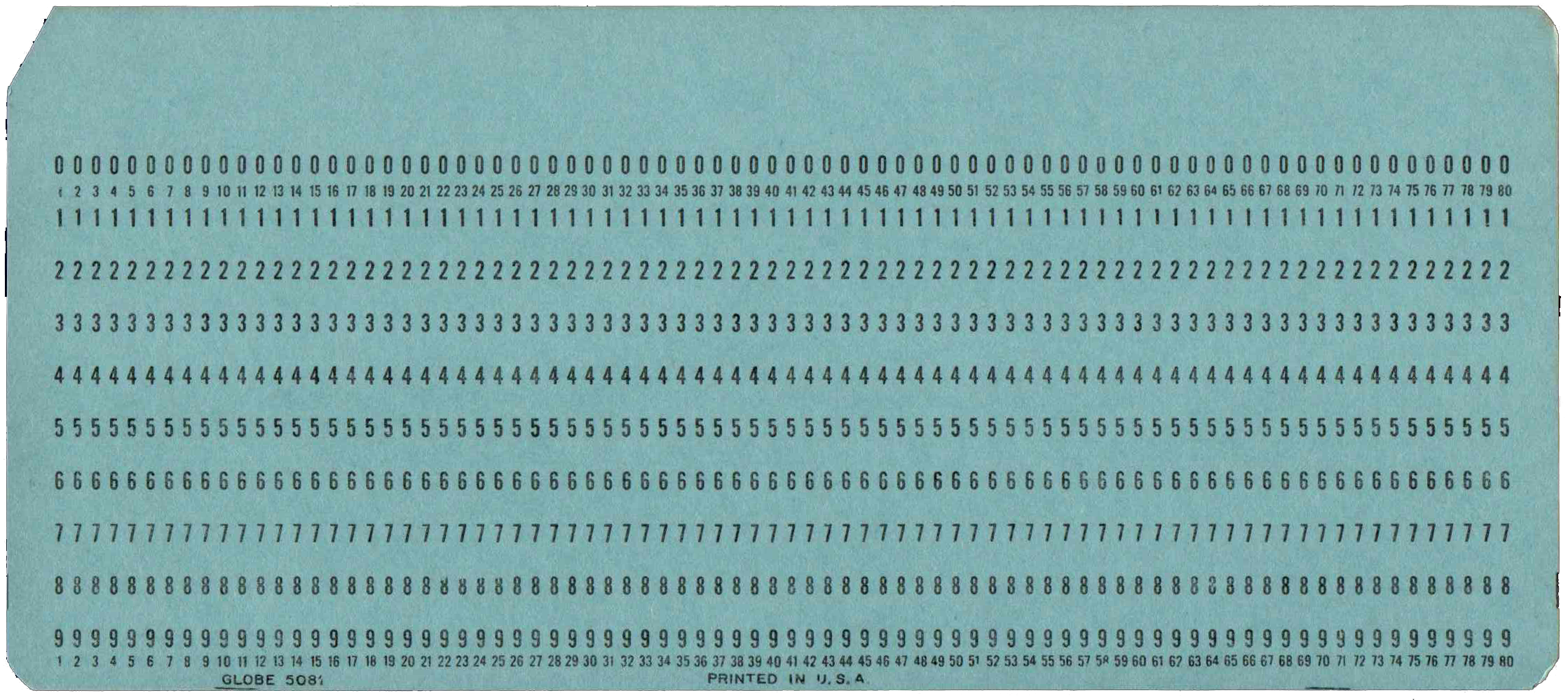 Front of unpunched card