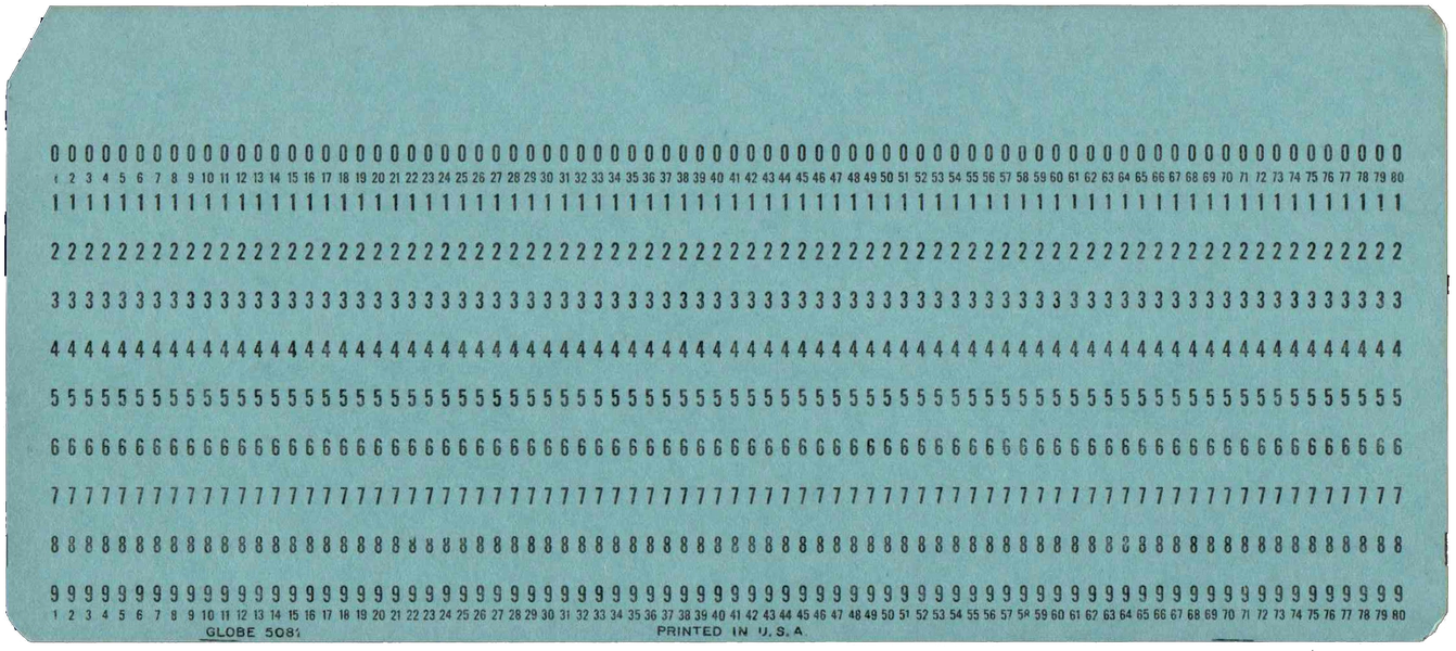 Front of unpunched card