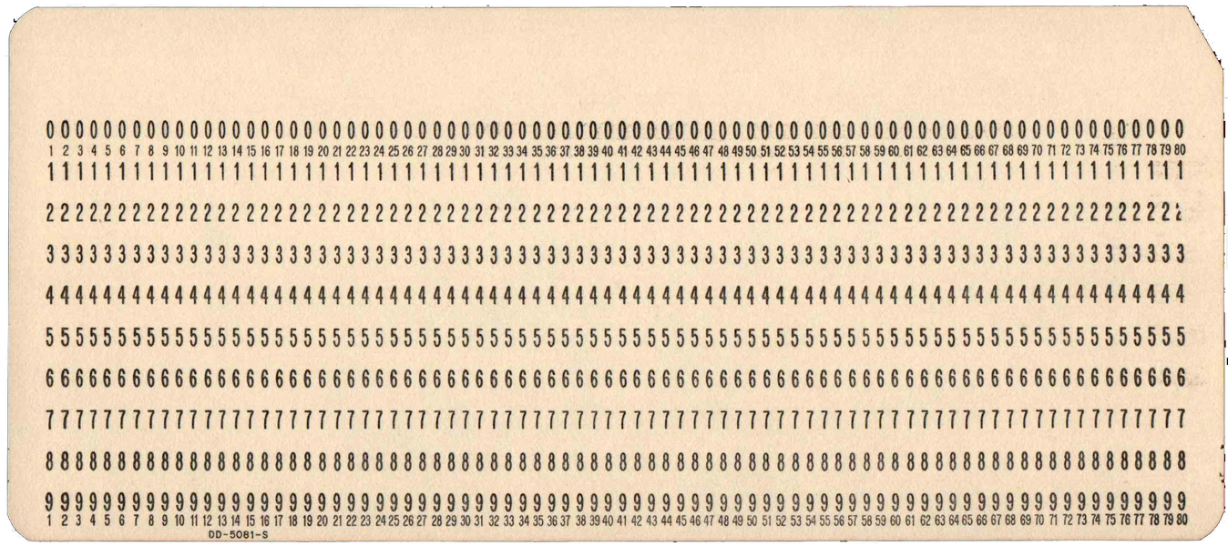 Front of unpunched card