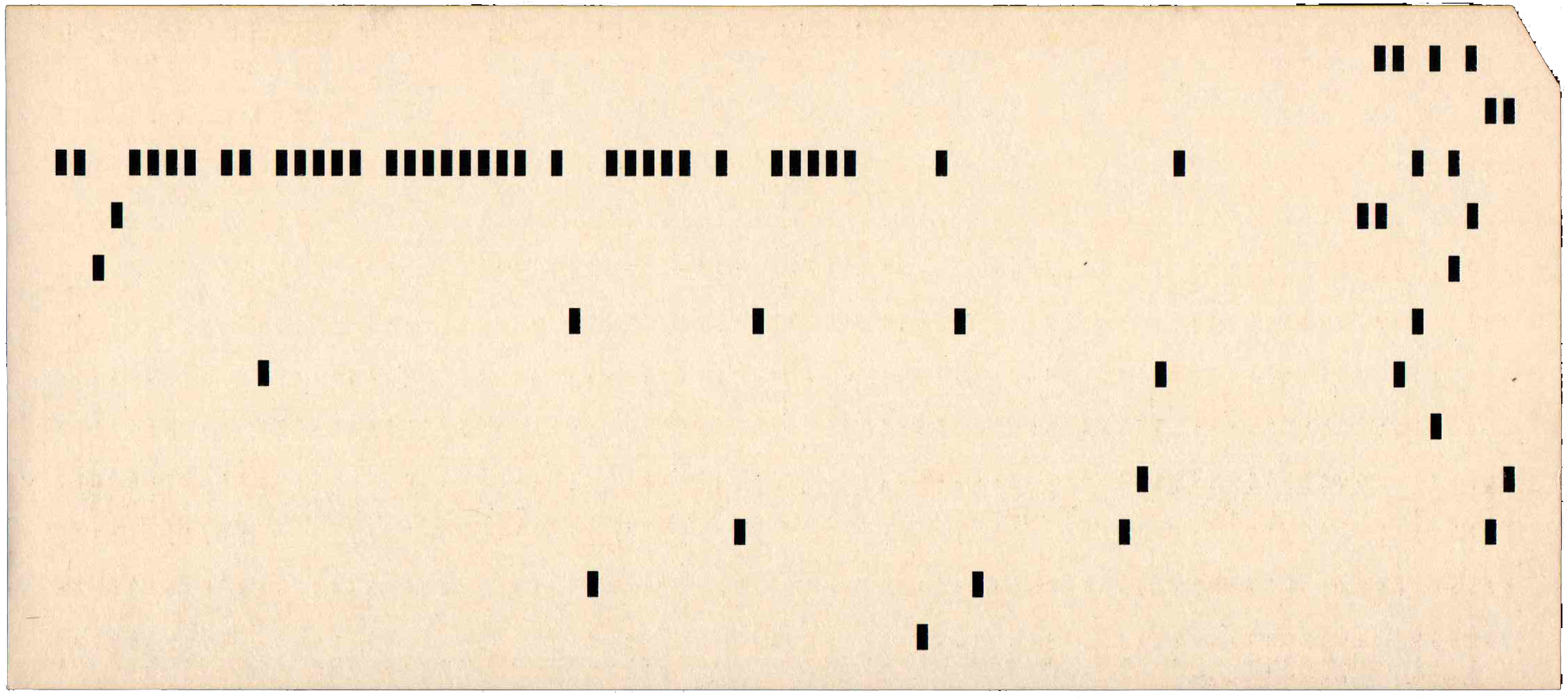 Back of punched card