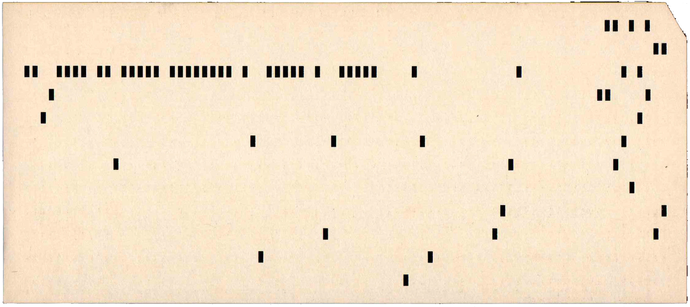 Back of punched card