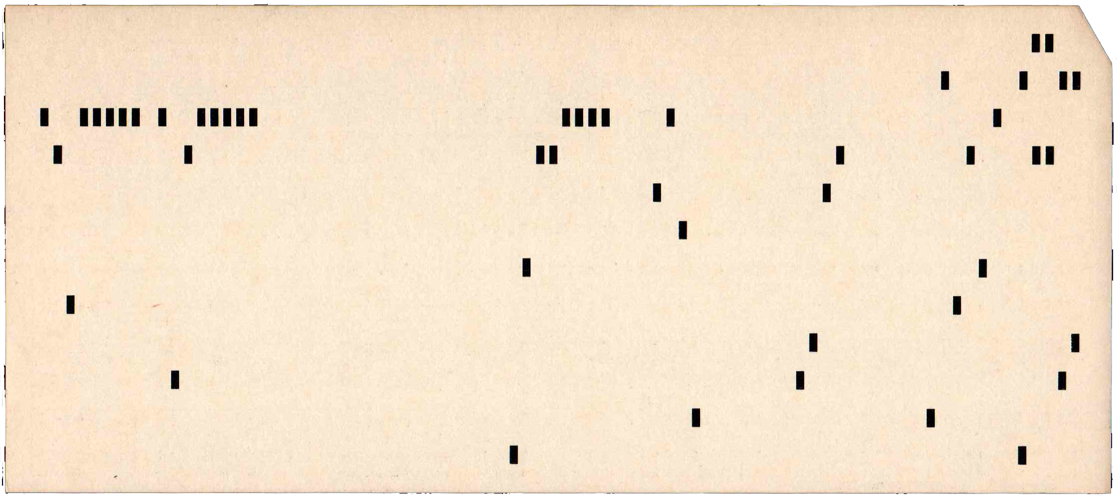 Back of punched card