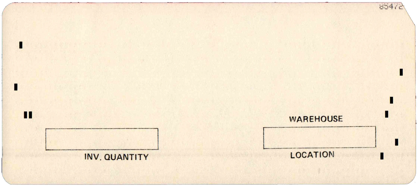 Back of punched card