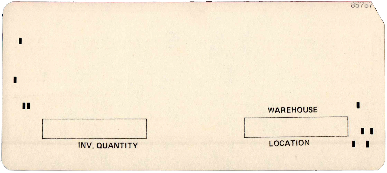 Back of punched card