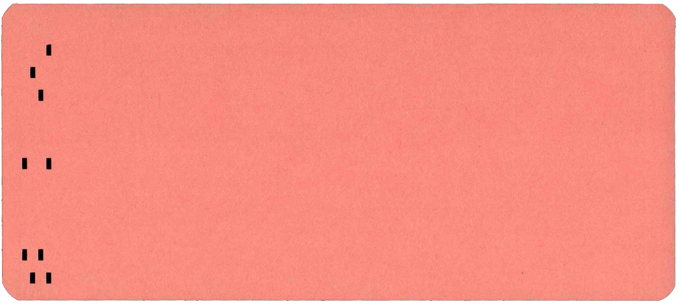 Back of punched card