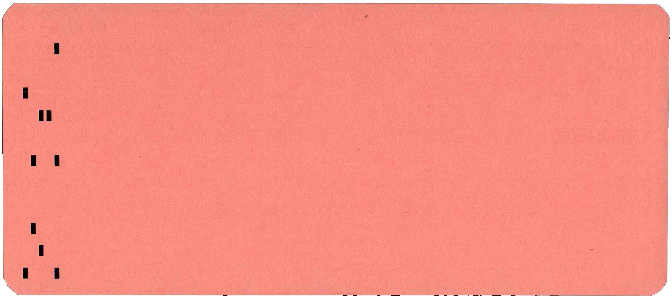 Back of punched card