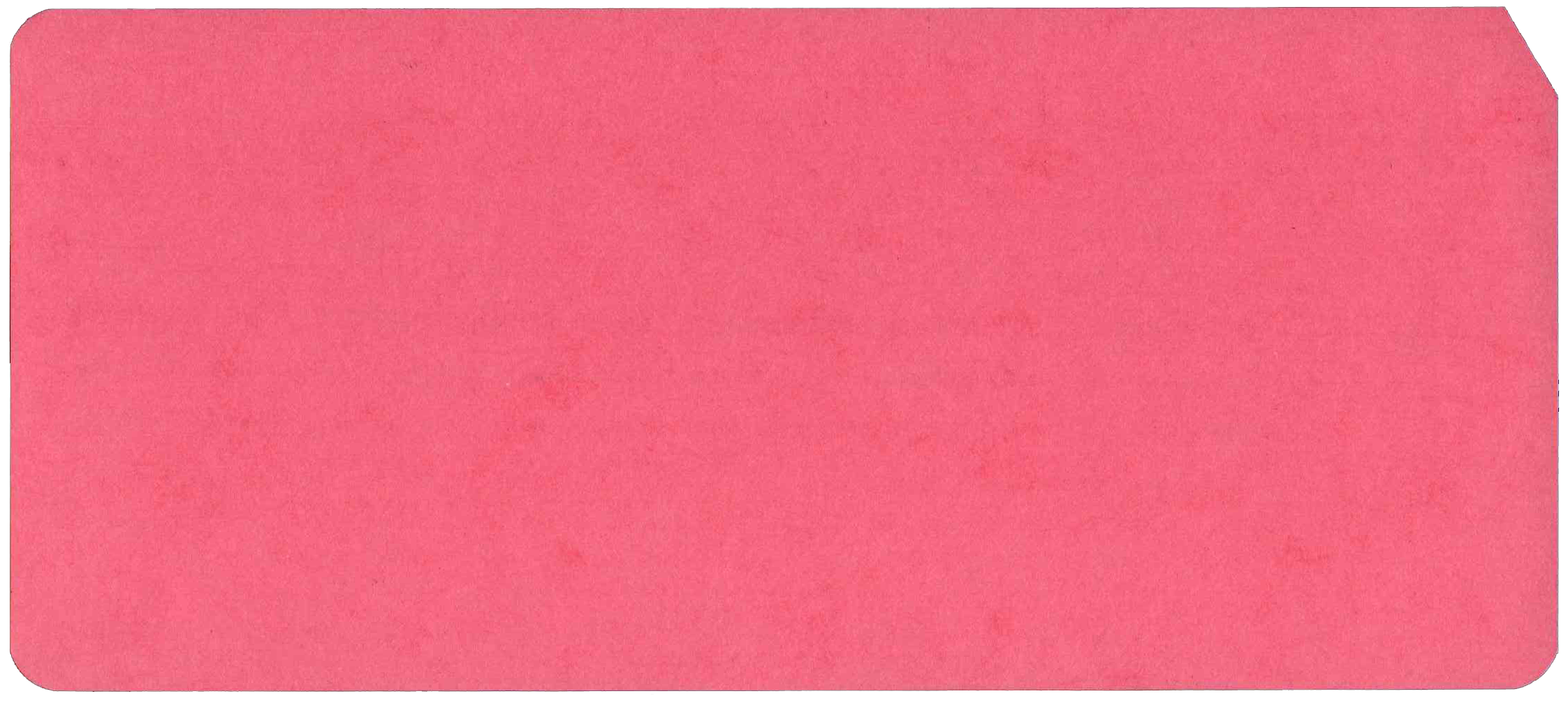 Back of unpunched card