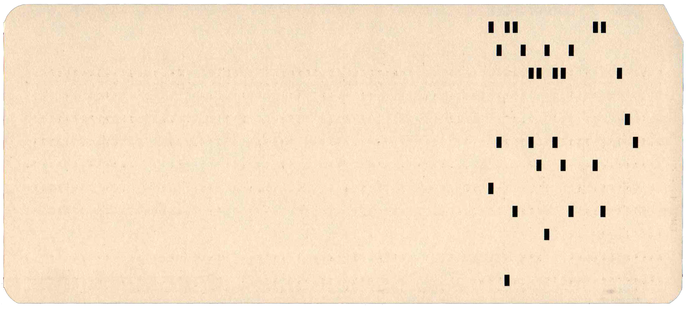 Back of punched card