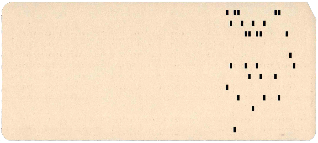 Back of punched card