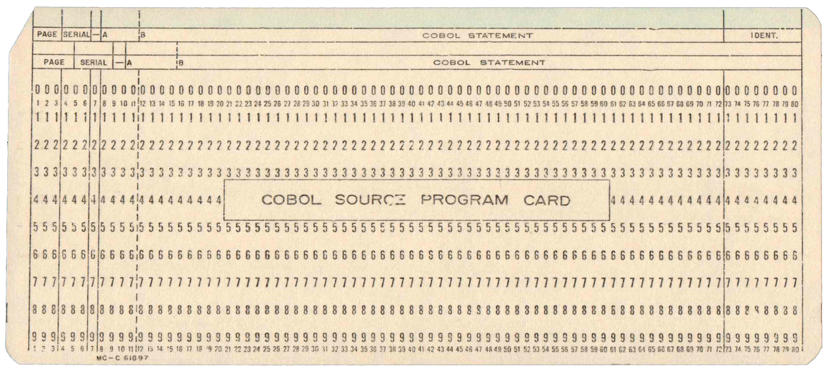 COBOL Source Program Card - Cream