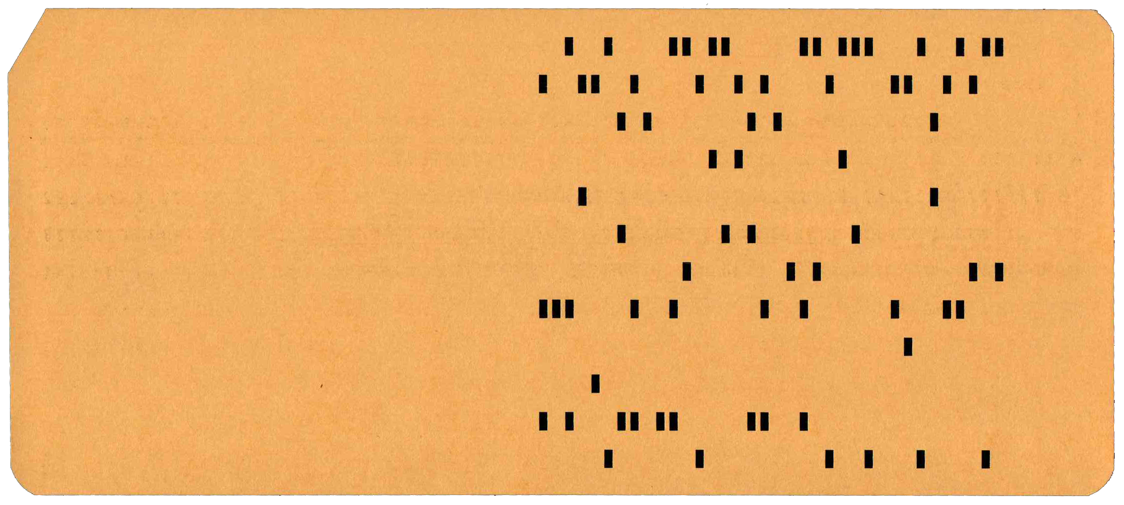 Back of punched card