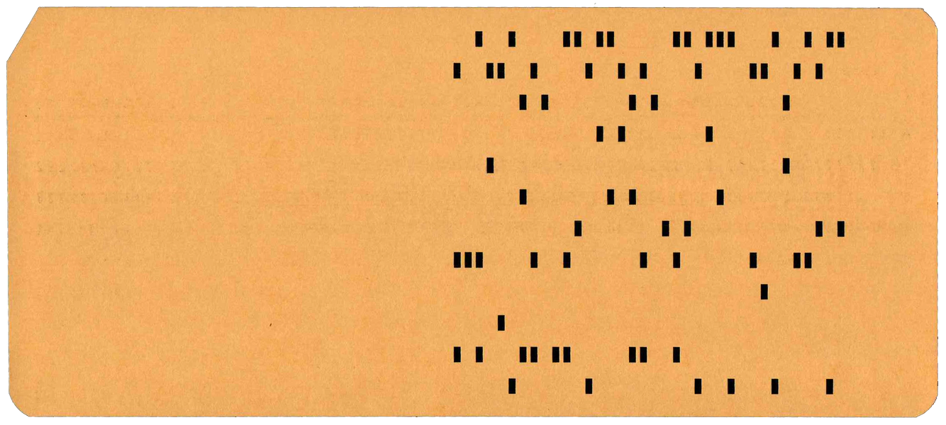 Back of punched card