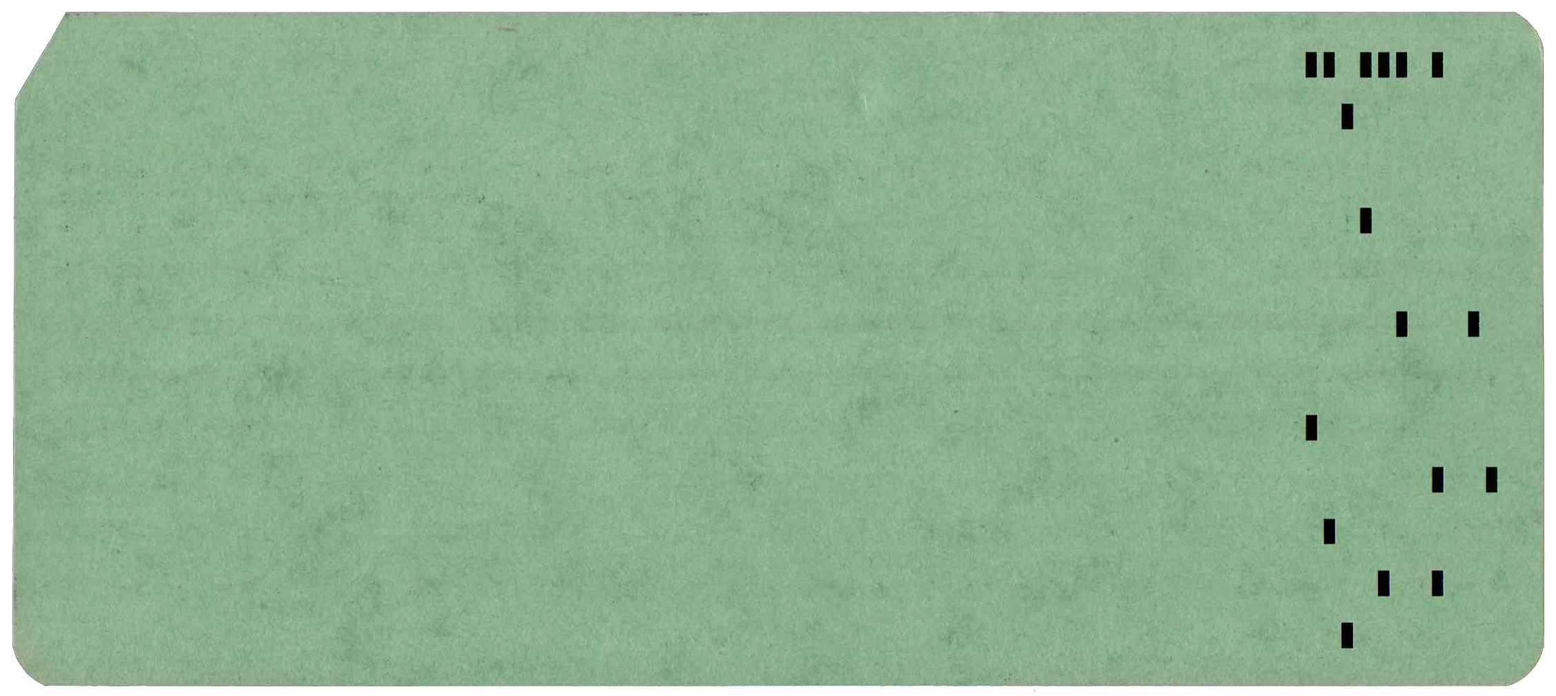 Back of punched card