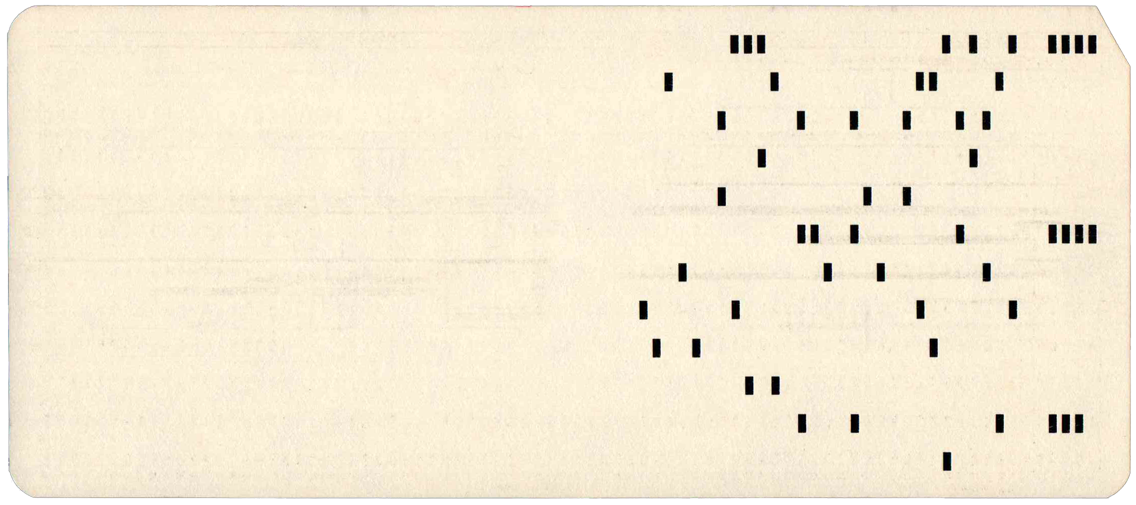 Back of punched card