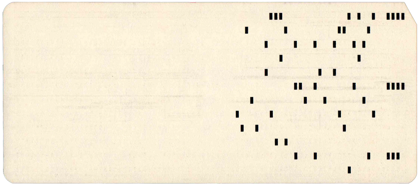 Back of punched card