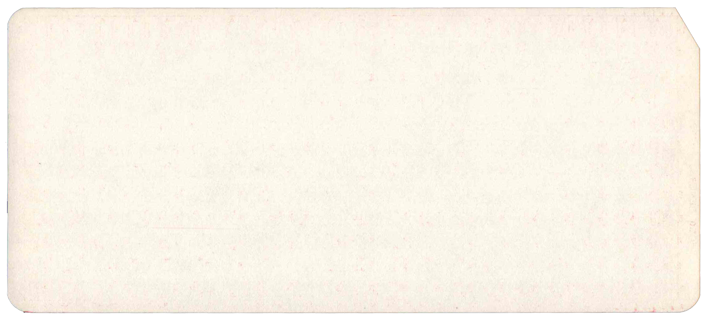 Back of unpunched card