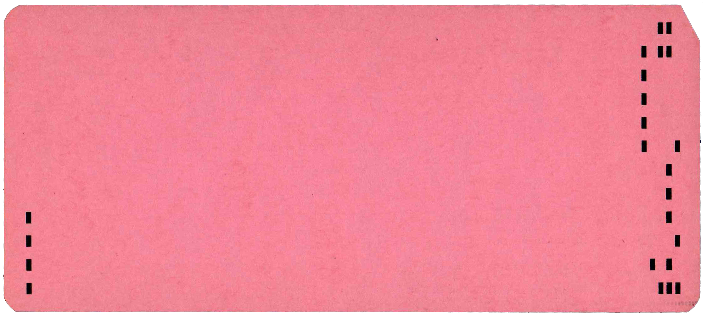 Back of punched card