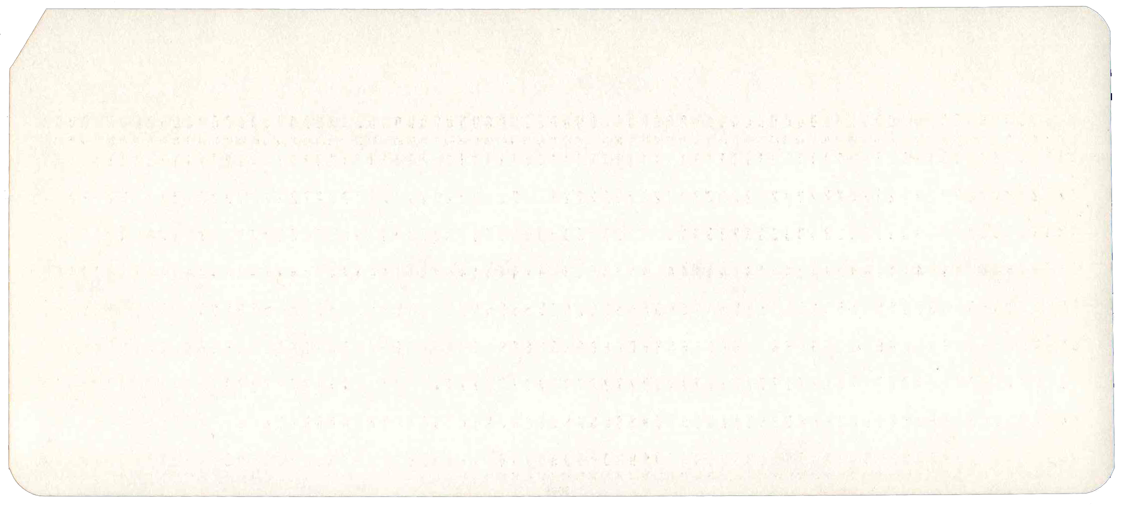 Back of unpunched card