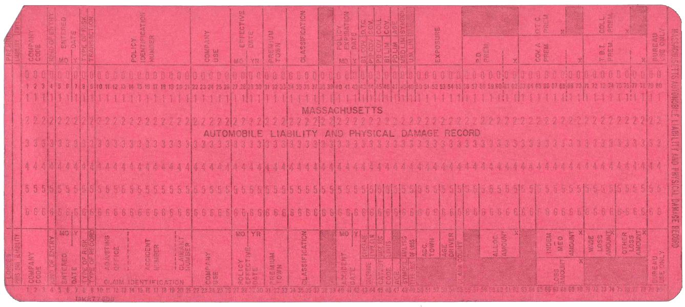 Front of unpunched card