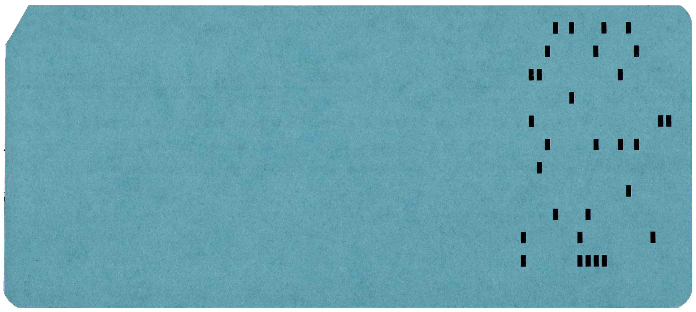 Back of punched card