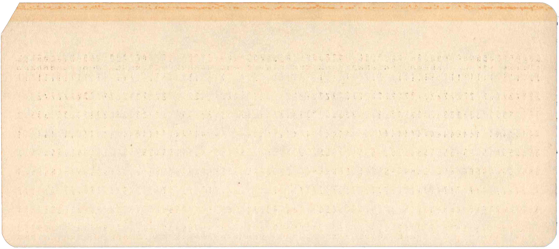 Back of punched card