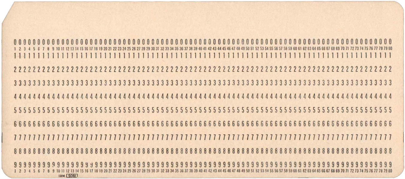 Front of unpunched card