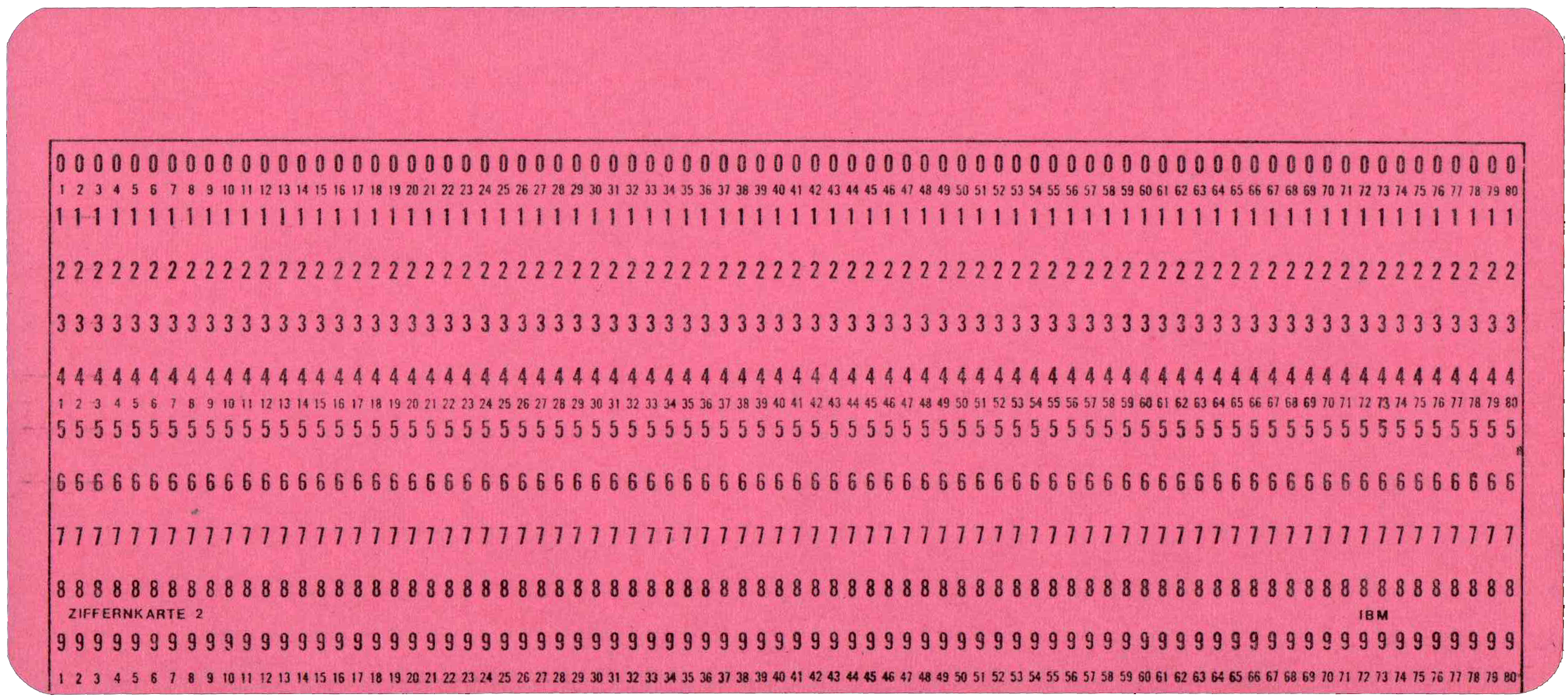 Front of unpunched card