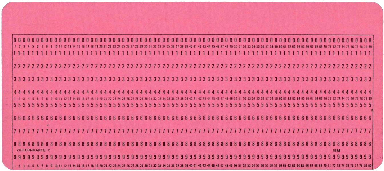 Front of unpunched card