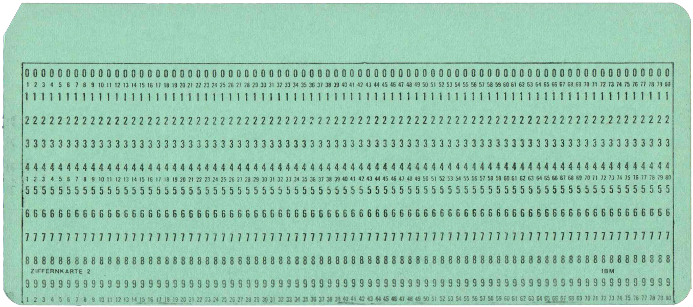 Front of unpunched card