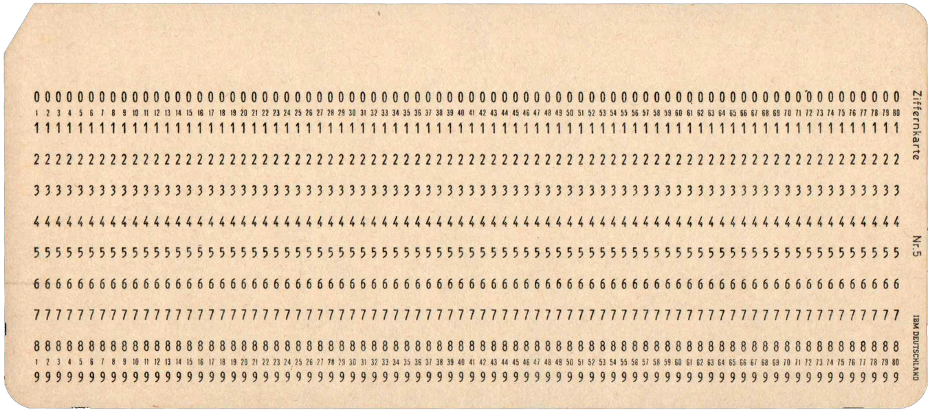 Front of unpunched card