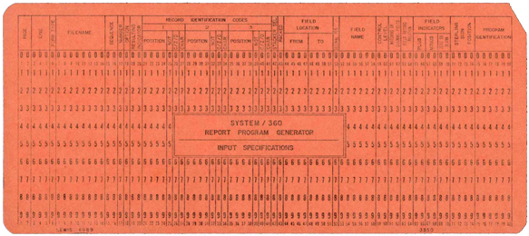 System/360 Report Program Generator - Input Specifications