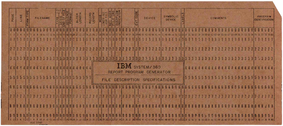 System/360 Report Program Generator - File Description Specifications