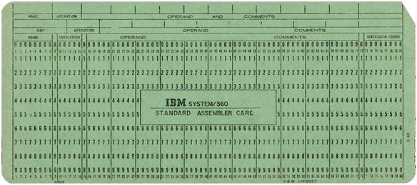 System/360 Standard Assember Card