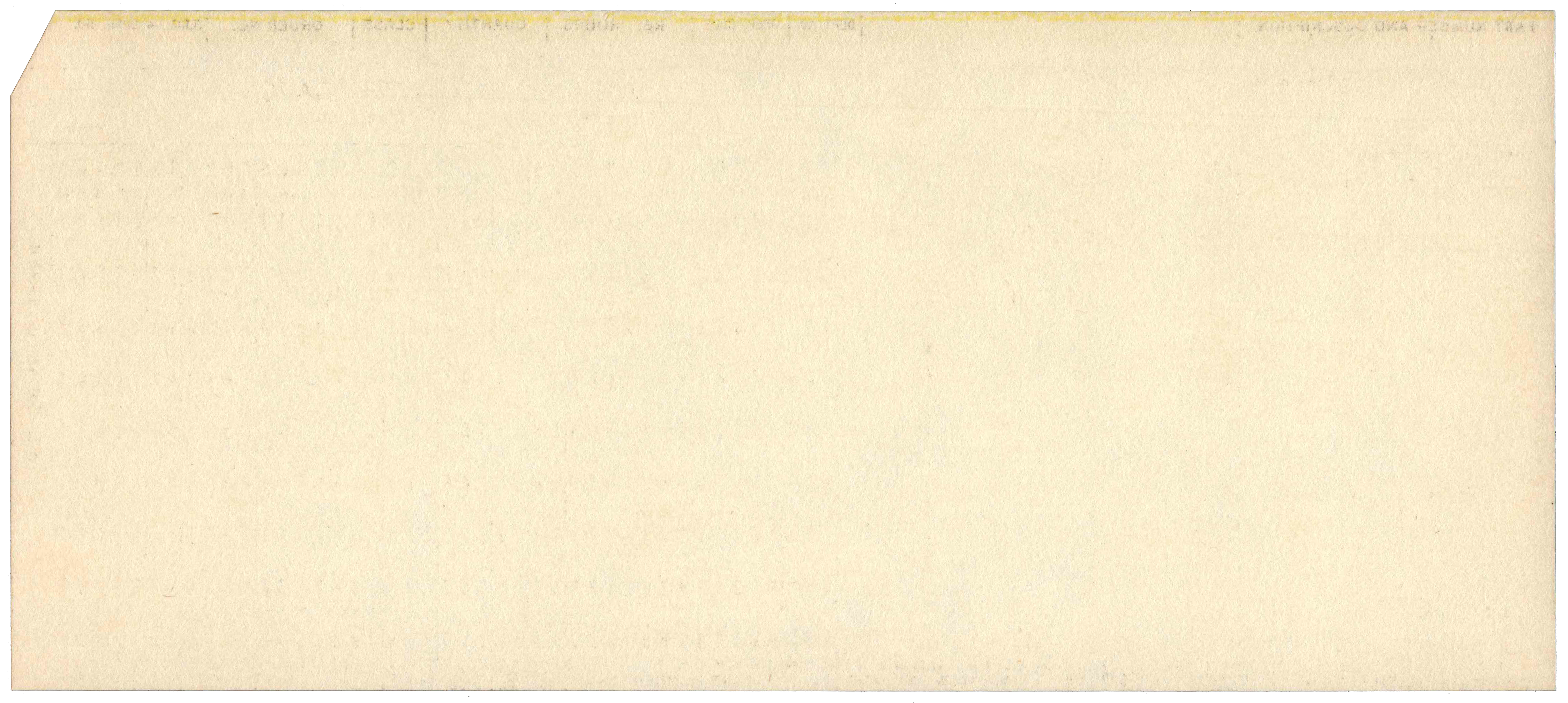 Back of unpunched card