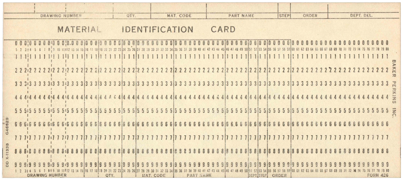 Front of unpunched card