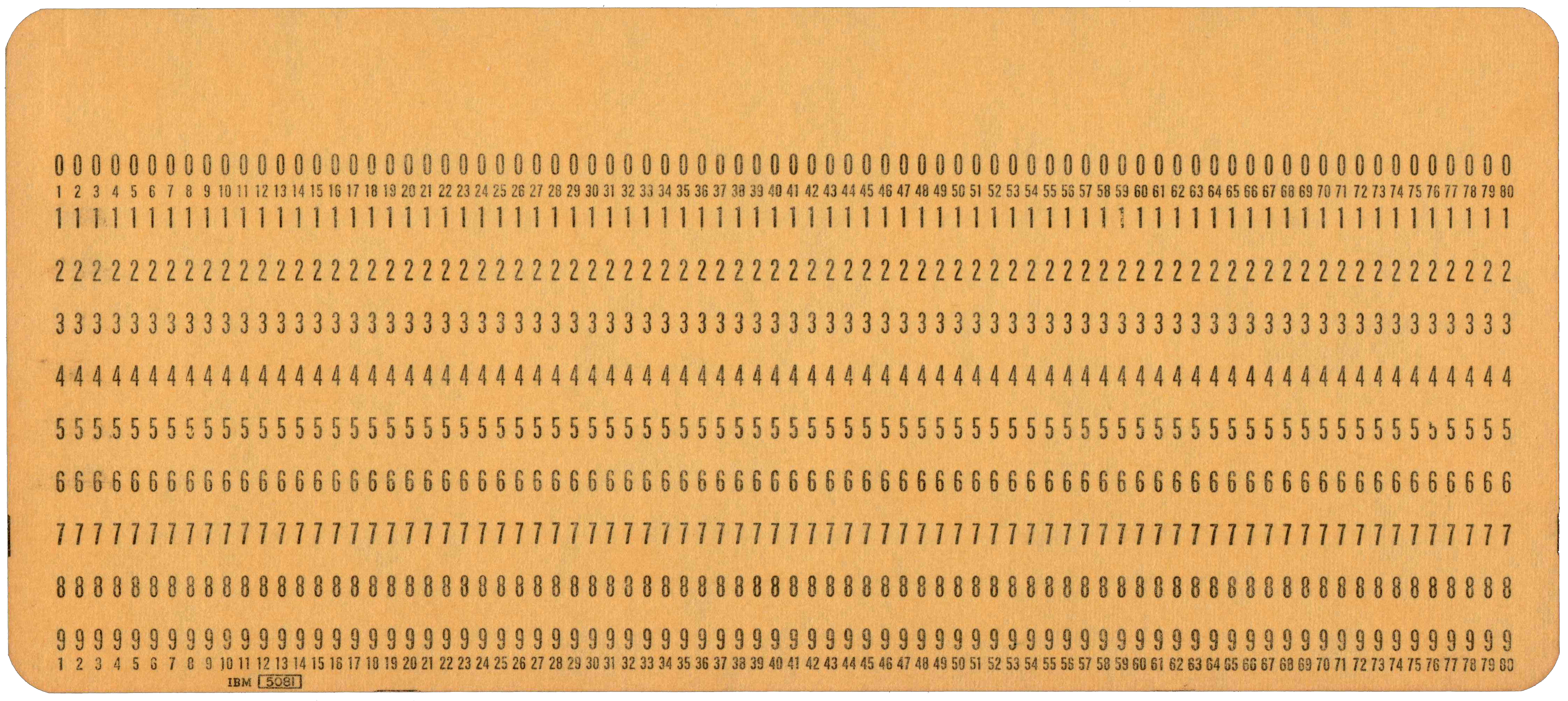 Front of unpunched card