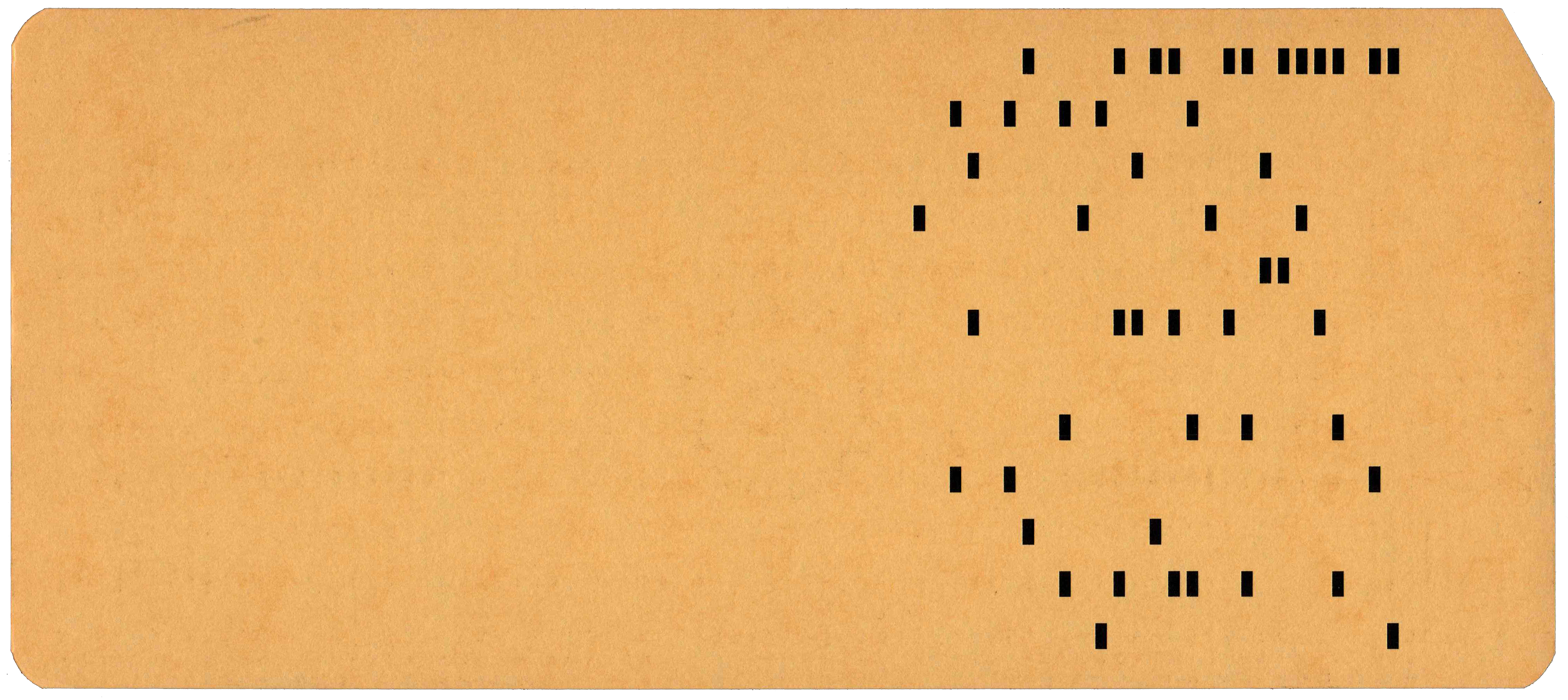 Back of punched card