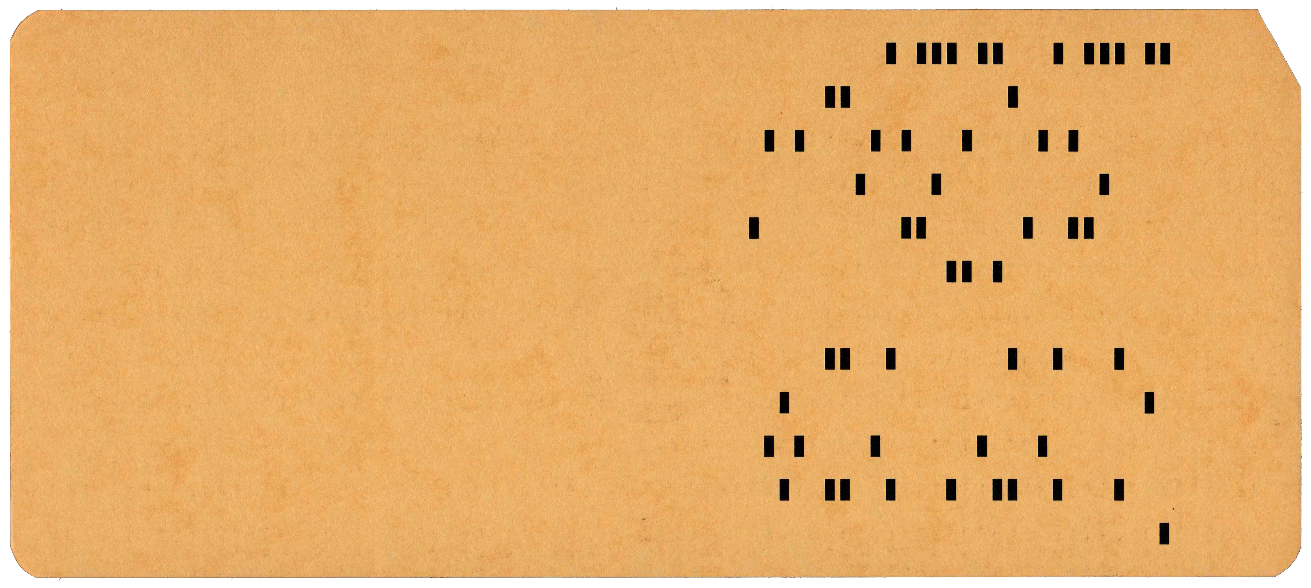Back of punched card